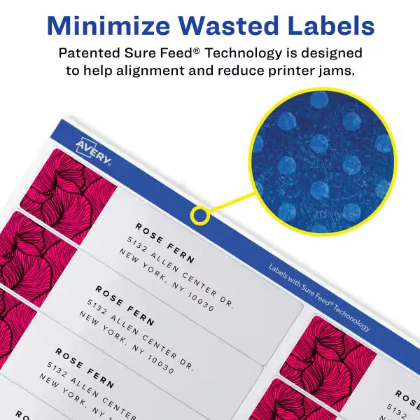 Avery&reg; Easy Peel&reg; Address Labels, Sure Feed&trade; Technology, Permanent Adhesive, 1" x 4", 2,000 Labels (8461)