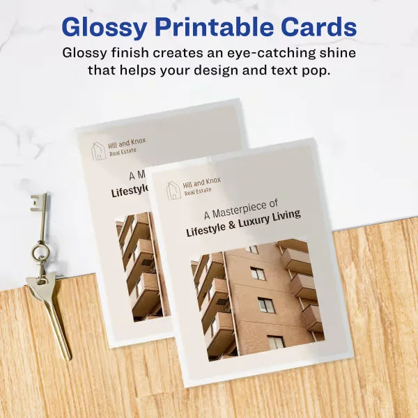 Avery&reg; Postcards, 4-1/4 x 5-1/2", Glossy White, 100 Blank Postcards for Laser and  Inkjet Printers (8383)