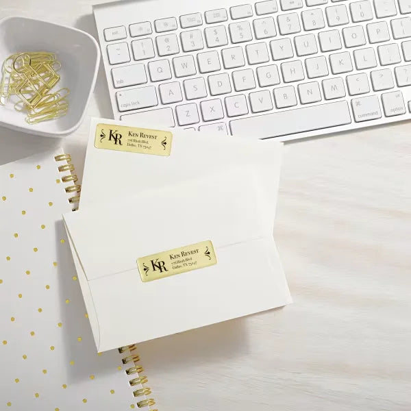 Avery&reg; Foil Mailing Labels, Gold, 3/4" x 2-1/4", 300 Labels (8987)