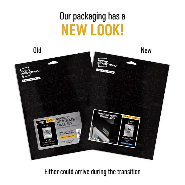 Avery&reg; PermaTrack&reg; Metallic Asset Tag Labels, 1-1/4" x 2-3/4", 112 Labels (61528)