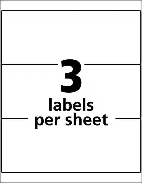 Avery&reg; Durable ID Labels, TrueBlock&reg; Technology, Permanent Adhesive, 3-1/4” x 8-3/8”,  150 Labels (61531)