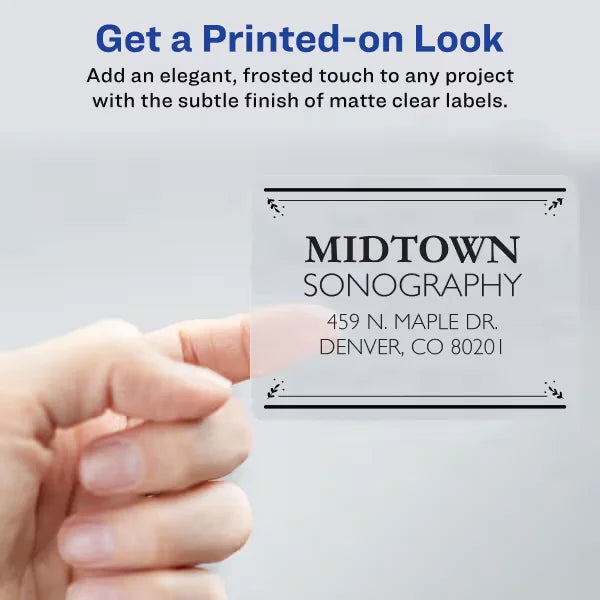 Avery&reg; Matte Clear Shipping Labels, Sure Feed&trade; Technology, Laser, 3-1/3" x 4", 300 Labels (5664)