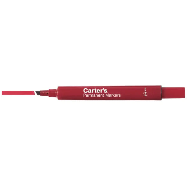 Carter's&trade; Permanent Marker, Large Desk-Style Size, Chisel Tip, Red Marker (27177)