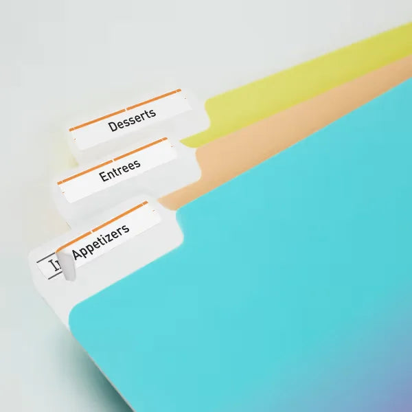 TrueBlock® File Folder Labels, 2/3” x 3-7/16”, 750 Printable Labels, Permanent Adhesive, White/Orange (5166)
