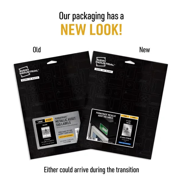 Avery&reg; PermaTrack&reg; Metallic Asset Tag Labels, 3-3/4" x 2", 64 Labels (61520)