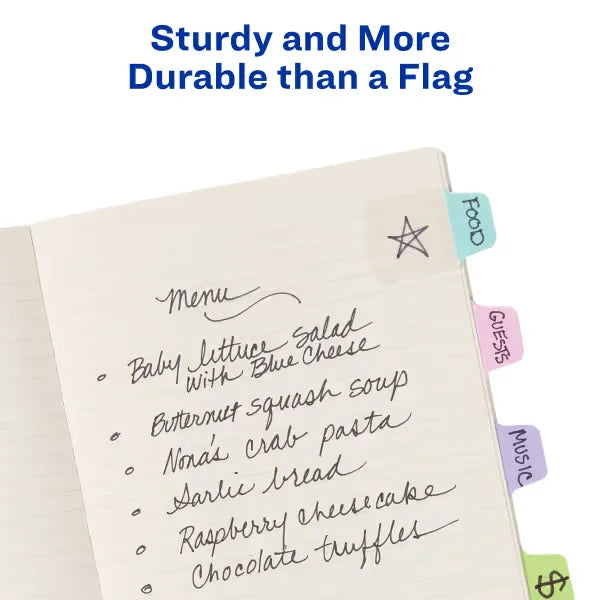 Avery&reg; Ultra Tabs&trade;, Mini Tabs, 1" x 1.5", 2-Side Writable, Assorted Pastel Colors, 40 Self Adhesive Tabs (74761)