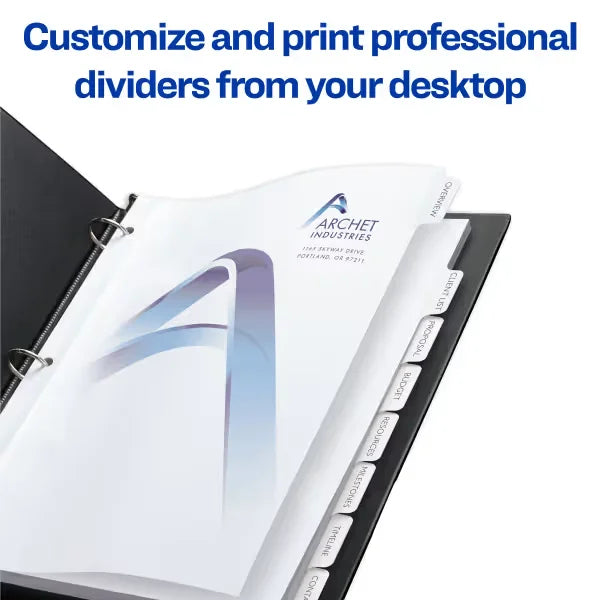 Avery&reg; Print-On Dividers, 8 Tabs, 25 Sets (11554)