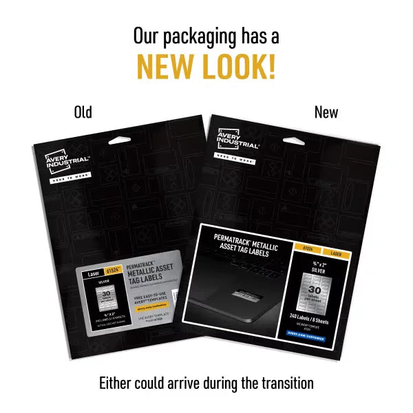 Avery&reg; PermaTrack&reg; Metallic Asset Tag Labels, 3/4" x 2", 240 Labels (61524)