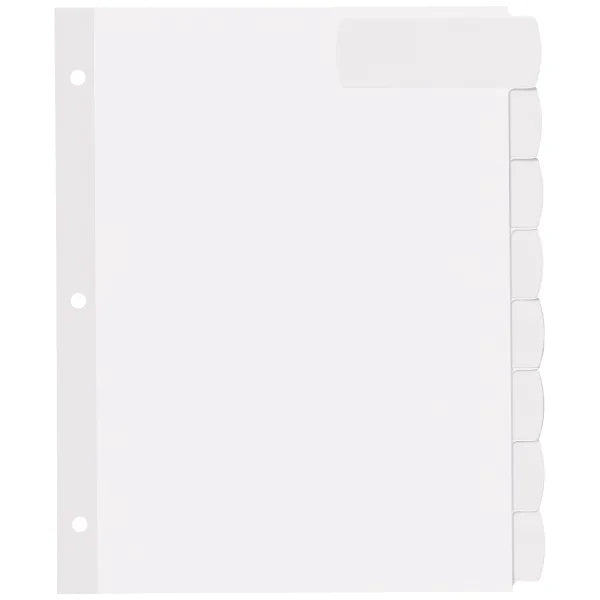 Avery&reg; Big Tab&trade; Printable White Label Dividers, Easy Peel Labels&reg;, 8 Tabs per Set, White (20 Sets of 14441)