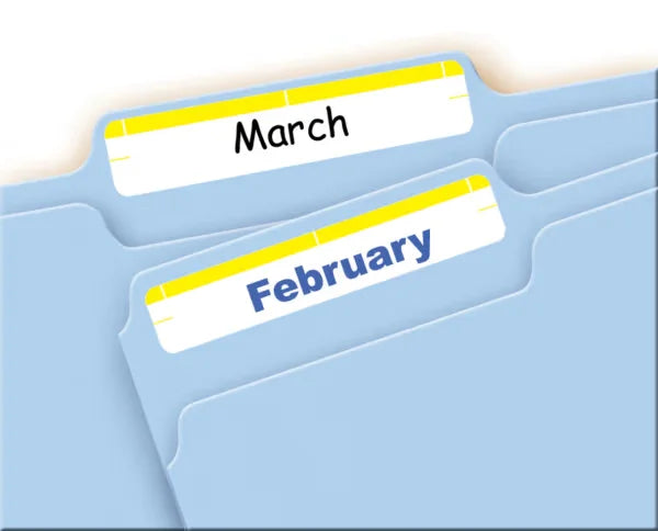 File Folder Labels on 4" x 6" Sheets, Easy Peel, White/Yellow, Print or Handwrite, 2/3" x 3-7/16", 252 Labels (5209)