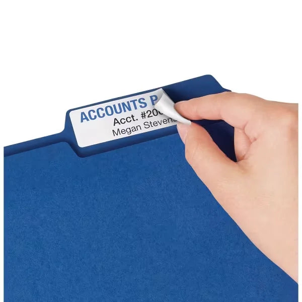 Extra Large File Folder Labels, 15/16" x 3-7/16", 450 Printable Labels, Removable Adhesive, Matte White (8425)