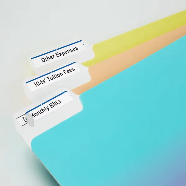 TrueBlock® File Folder Labels, 2/3” x 3-7/16”, 1,500 Printable Labels, Permanent Adhesive, White/Blue (5766)