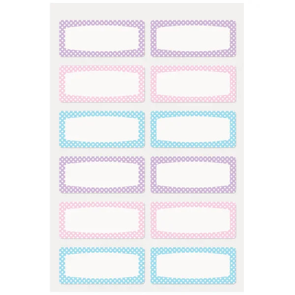 Avery&reg; No-Iron Fabric Name Labels, Soft Pastels Preprinted Designs, Handwrite Only, 3/4" x 1-3/4", 24 Preprinted Labels (40775)