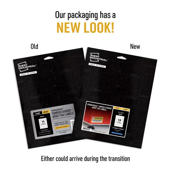 Avery&reg; PermaTrack&reg; Tamper-Evident Asset Tag Labels, 1-1/4" x 2-3/4", 112 Labels (60536)