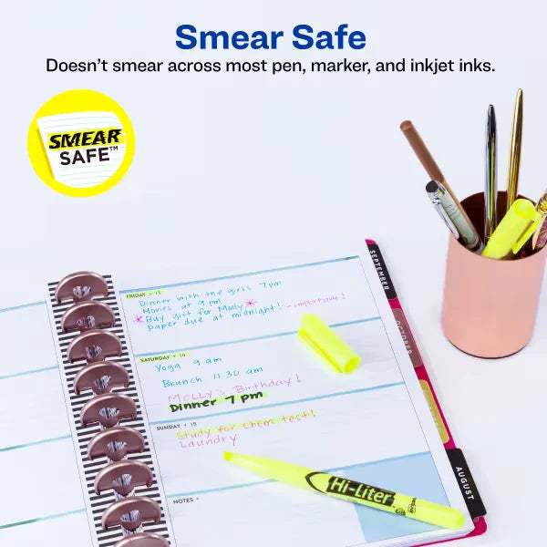 Avery(R) Hi-Liter(R) Value Pack Pen-Style Highlighters, Smear Safe Ink, 200 Fluorescent Yellow Highlighters (23825)