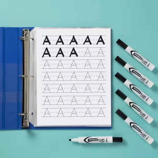 Avery(R) Marks A Lot(R) Bulk Value Pack Dry Erase Markers, White Board Markers with Chisel Tip, 200 Black (24445)