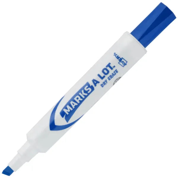 Avery® Marks A Lot® Dry Erase Marker, Desk-Style, Chisel Tip White Board Marker, Blue (24406)