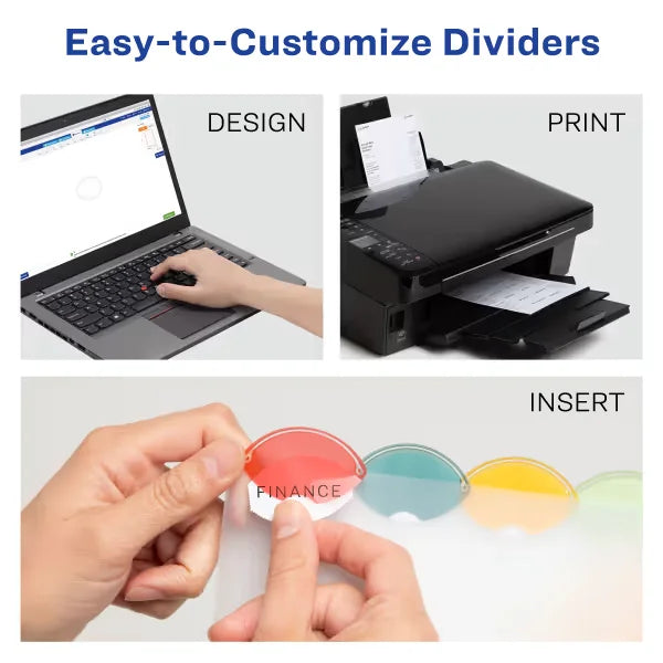 Avery&reg; Insertable Style Edge Plastic Mini Dividers, 5-1/2" x 8-1/2", 5-Tab Set, Multicolor, 1 Set (11118)