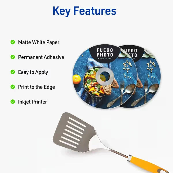 Avery&reg; Printable CD Labels, Matte White, Permanent, Inkjet Printers, 40 Blank CD Labels & 80 Spine Labels (8692)