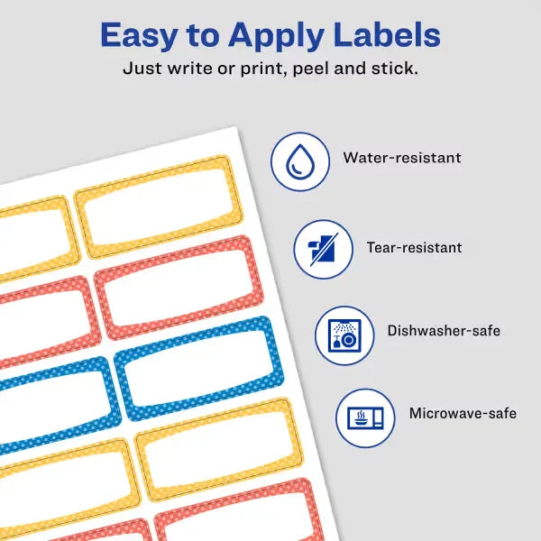 Avery&reg; Durable Labels, 3/4" x 1-3/4", Writable and Printable Labels, 60 Labels Per Pack, 3-Pack (31442)