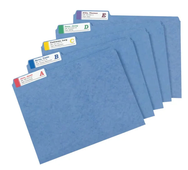 TrueBlock&reg; Extra Large File Folder Labels, 15/16" x 3-7/16", 450 Printable Labels, Permanent, Assorted Colors (5026)