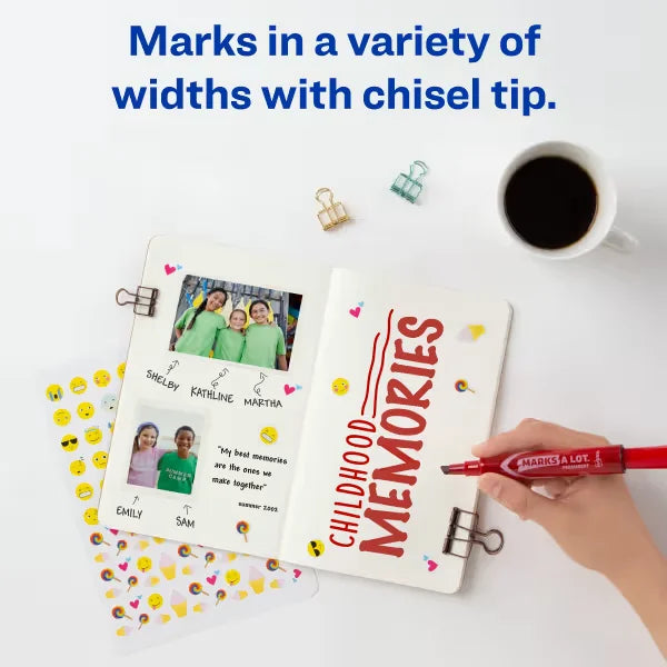 Avery(R) Marks A Lot(R) Permanent Markers, Regular Desk-Style Size, Chisel Tip, 1 Red Marker (17887)