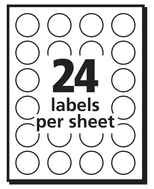 Avery&reg; Removable Color-Coding Labels, Removable Adhesive, Red, 3/4" Diameter, 1,008 Labels (5466)