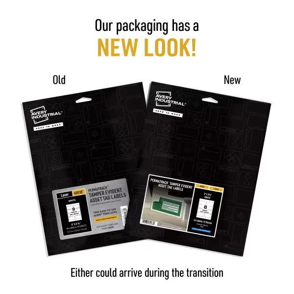 Avery&reg; PermaTrack&reg; Tamper-Evident Asset Tag Labels, 3-3/4" x 2", 64 Labels (60538)