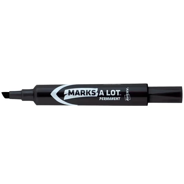 Avery&reg; Marks A Lot&reg; Permanent Markers, Regular Desk-Style Size, Chisel Tip, 1 Black Marker (07888)