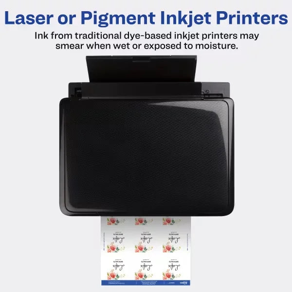 Avery&reg; Waterproof Square Labels with Sure Feed&reg;, 2" x 2", White, Laser & Pigment-Inkjet Compatible, 96 Total (64510)