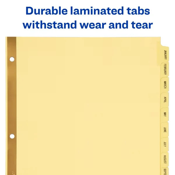 Avery&reg; Preprinted Dividers, 12-Tab Set, Jan.-Dec. (11307)