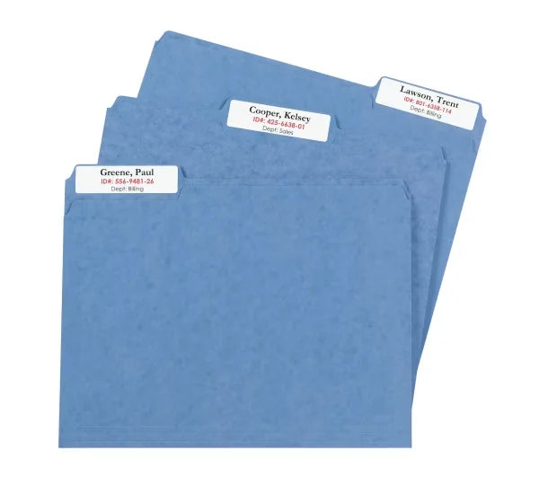 TrueBlock&reg; Extra Large File Folder Labels, 15/16" x 3-7/16", 450 Printable Labels, Permanent, White (5027)