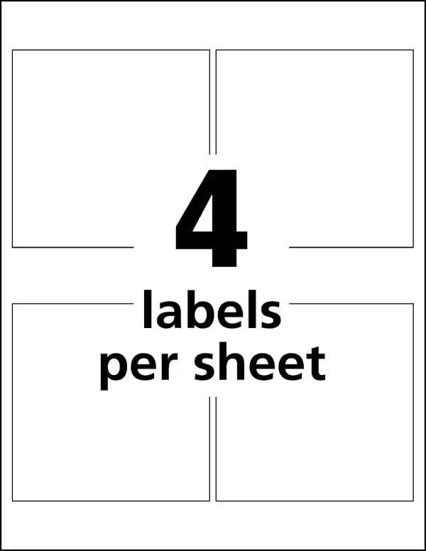 Avery&reg; UltraDuty&reg; GHS Chemical Labels for Pigment Inkjet Printers, Permanent Adhesive, Waterproof, UV Resistant, 4” x 4”,  200  Labels (60524)