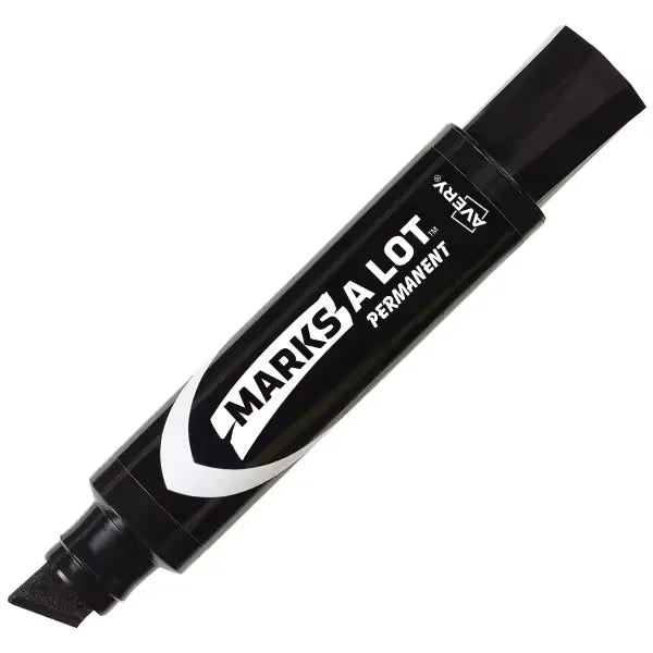 Avery&reg; Marks A Lot&reg; Permanent Markers, Jumbo Desk-Style Size, Chisel Tip, 1 Black Marker (24148)