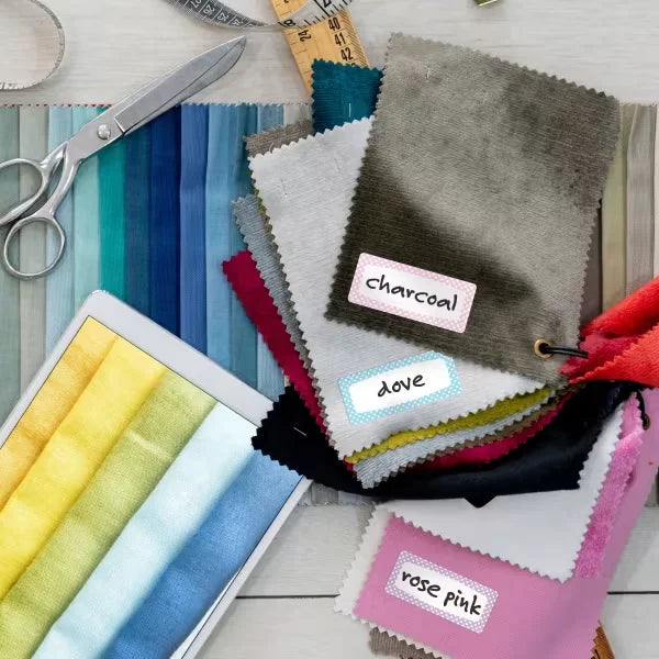 Avery&reg; No-Iron Fabric Name Labels, Soft Pastels Preprinted Designs, Handwrite Only, 3/4" x 1-3/4", 24 Preprinted Labels (40775)