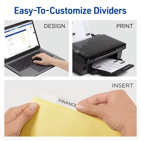 Avery&reg; Big Tab&trade; Insertable Dividers, 5-Tab Set, Buff Paper, Clear Tabs (11110)