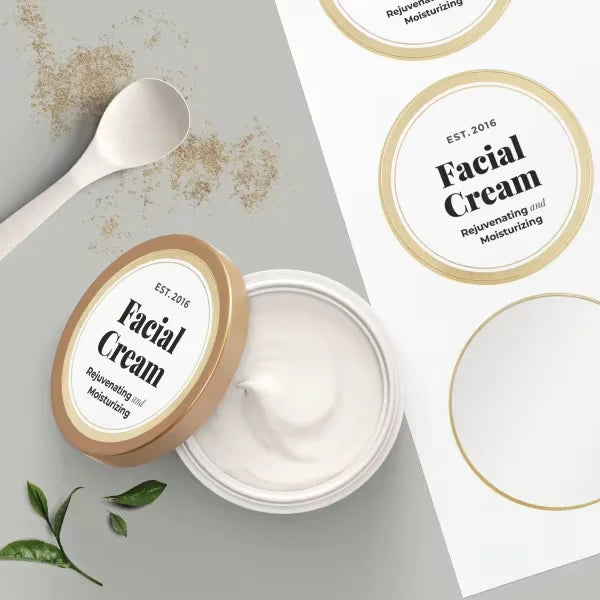 Avery&reg; Matte White Labels with Metallic Gold Borders, 3" Round Labels, 60 Total, Laser/Inkjet Printable Labels (6544)