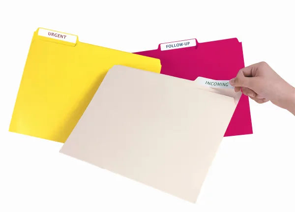 File Folder Labels with Sure Feed™, 2/3” x 3-7/16”, 750 Printable Labels, Removable Adhesive, White (8066)