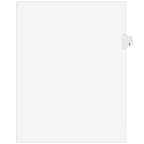 Avery&reg; Individual Legal Exhibit Unpunched Dividers, Avery Style, 7, 25 Side Tab Dividers (11917)