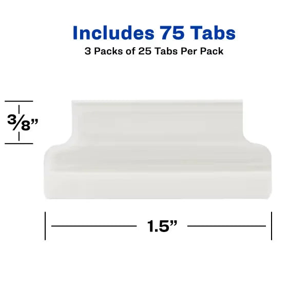 Avery&reg; Index Tabs with Printable Inserts, 1.5", Self-Adhesive, 25 Tabs Total (16230)