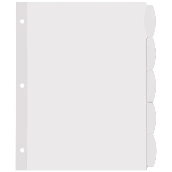 Avery&reg; Big Tab&trade; Printable White Label Dividers, Easy Peel Labels&reg;, 5 Tabs per Set, White (20 Sets of 14434)