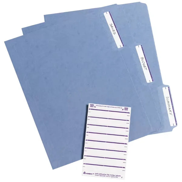 File Folder Labels on 4" x 6" Sheets, Easy Peel, White/Purple, Print or Handwrite, 2/3” x 3-7/16”, 252 Labels (5204)